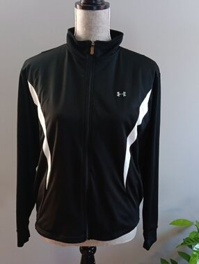 Woman's Under Armour  Warm-up Athletic Black Zippered Jacket.
